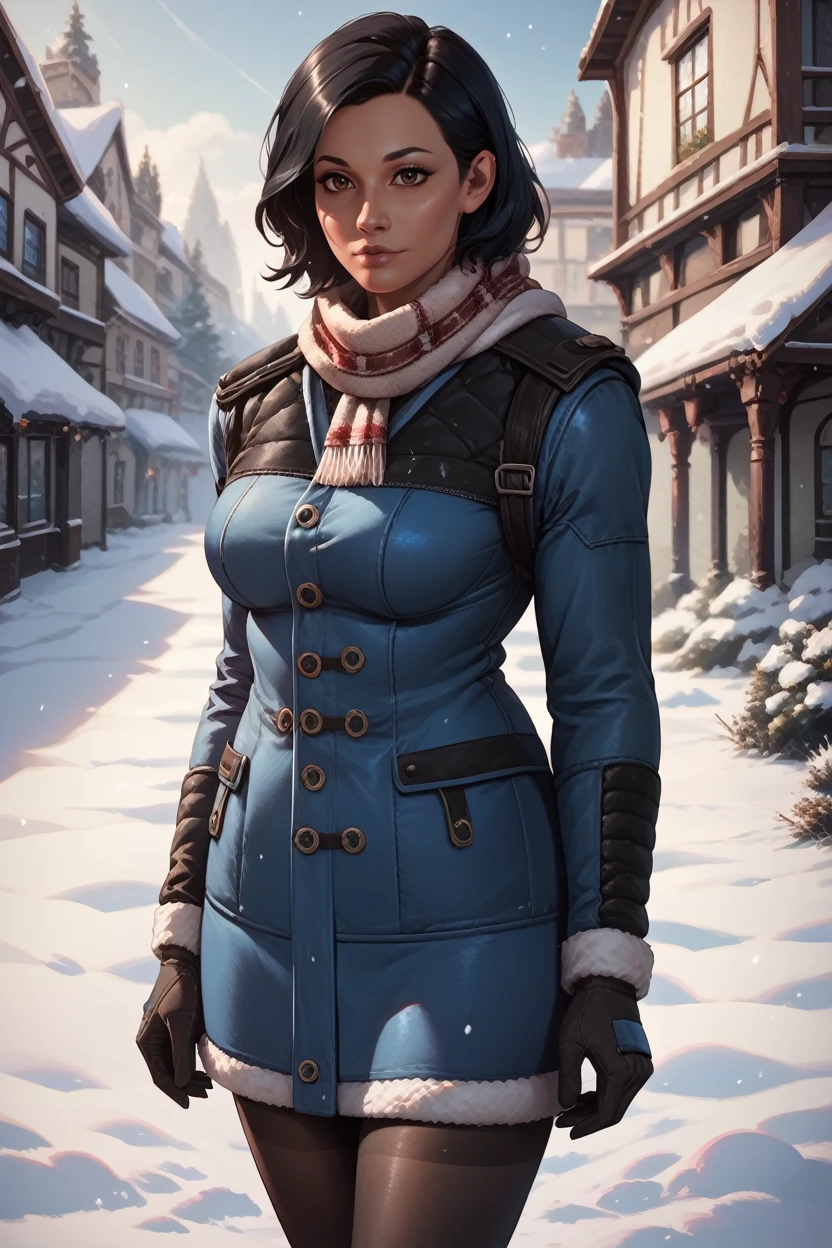 score_9, score_8_up, score_7_up,
<lora:METraynor:0.8>
METraynor, 1girl, black hair, brown eyes, dark skin, looking at viewer, winter clothes, scarf, gloves, black pantyhose, snow, outdoors, city, standing, cowboy shot