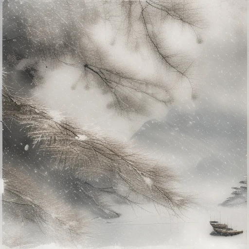 ancient Chinese style,  snow, snowing,  tree,  outdoors <lora:-000012:1>