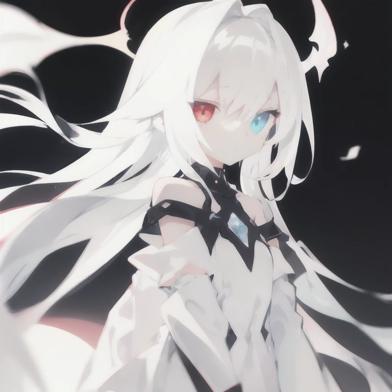 <lora:ciel_20241019074507:1>,ciel,1girl,white hair,long hair,heterochromatic,white dress,