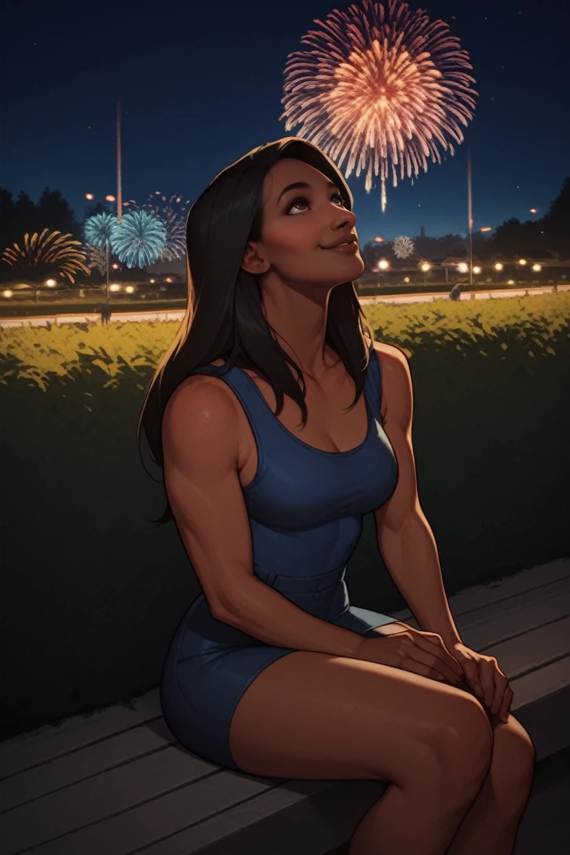 score_9, score_8_up, score_7_up, 
<lora:MEBrooks:0.8>
MEBrooks, 1girl, black hair, brown eyes, dark skin, long hair, sitting, at night, fireworks, park, looking up, smile