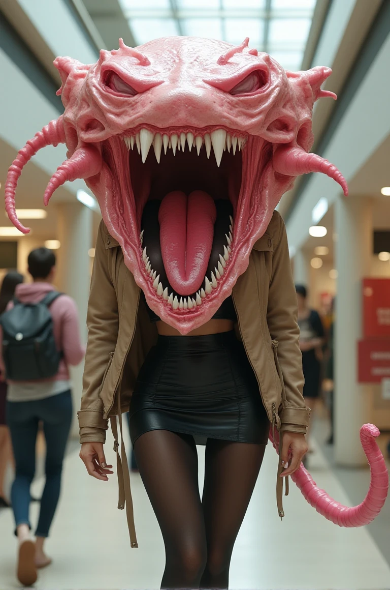 6girls, Many women, beautiful detailed eyes, horrified, scared, screaming, beautiful detailed lips, extremely detailed eyes and face, pink t-shirt, white jeans, standing on a street corner, award winning, intricate details, photorealistic, cinematic lighting, volumetric lighting, depth of field, beautiful face, striking pose, dynamic composition, vivid colors, warm tones, dragon, pink and red scales