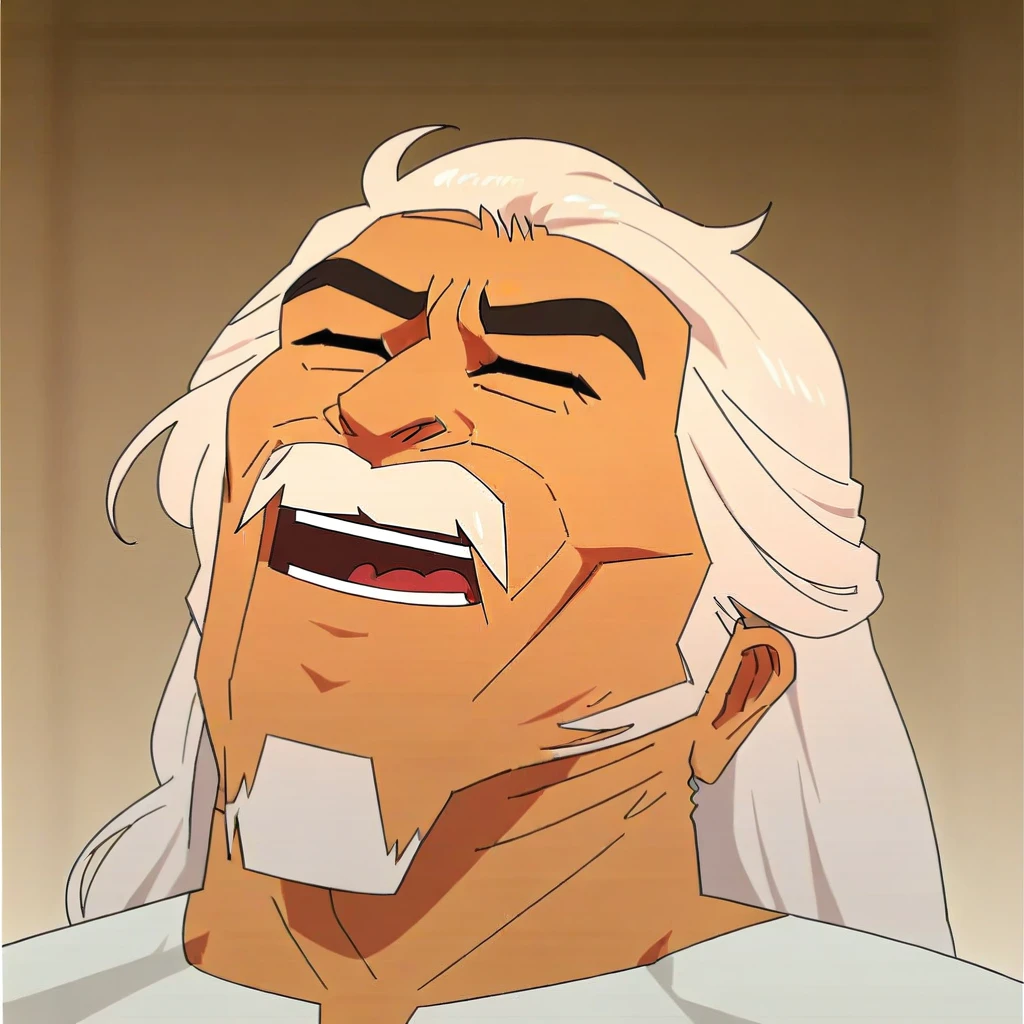 score_9, score_8_up, score_7_up, <lora::JJJlaugh1> 1 boy, dark skin, dark-skinned male, white hair, long hair, beard, mustache, facial hair , JJJlaughmeme, laugh, head leaning back, open mouth, closed eyes