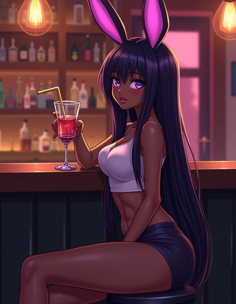 mature woman, sombra_(overwatch), (anime screencap),
(1girl:0.5), solo, long hair, breasts, open mouth, large breasts, gradient thighhighs, navel, cleavage, sitting, purple eyes, swimsuit, purple hair, bikini, multicolored hair, teeth, tongue, dark skin, spread legs, tongue out, armpits, arms up, two-tone hair, dark-skinned female, lips, see-through, makeup, abs, leg up, micro bikini, eyeshadow, thong, toned, asymmetrical hair, hand on own head, undercut, pink thighhighs, (thick), oily shiny skin, ahegao, looking up, mascara, <lora:Sombra-20:1>
