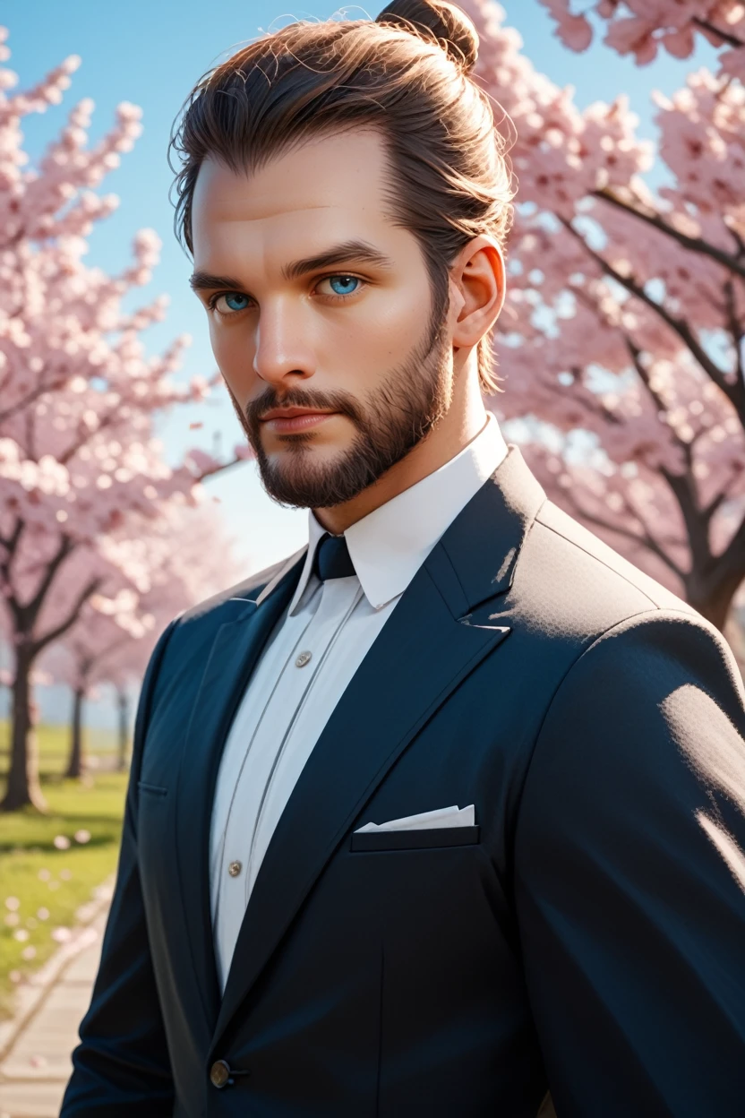 score_9, score_8_up, score_7_up,
<lora:FC5Joseph:0.8>
FC5Joseph, 1boy, brown hair, blue eyes, facial hair, looking at viewer, Beneath a cherry blossom tree in bloom, modern suit with a hint of traditional influence, Stoic expression, cowboy shot