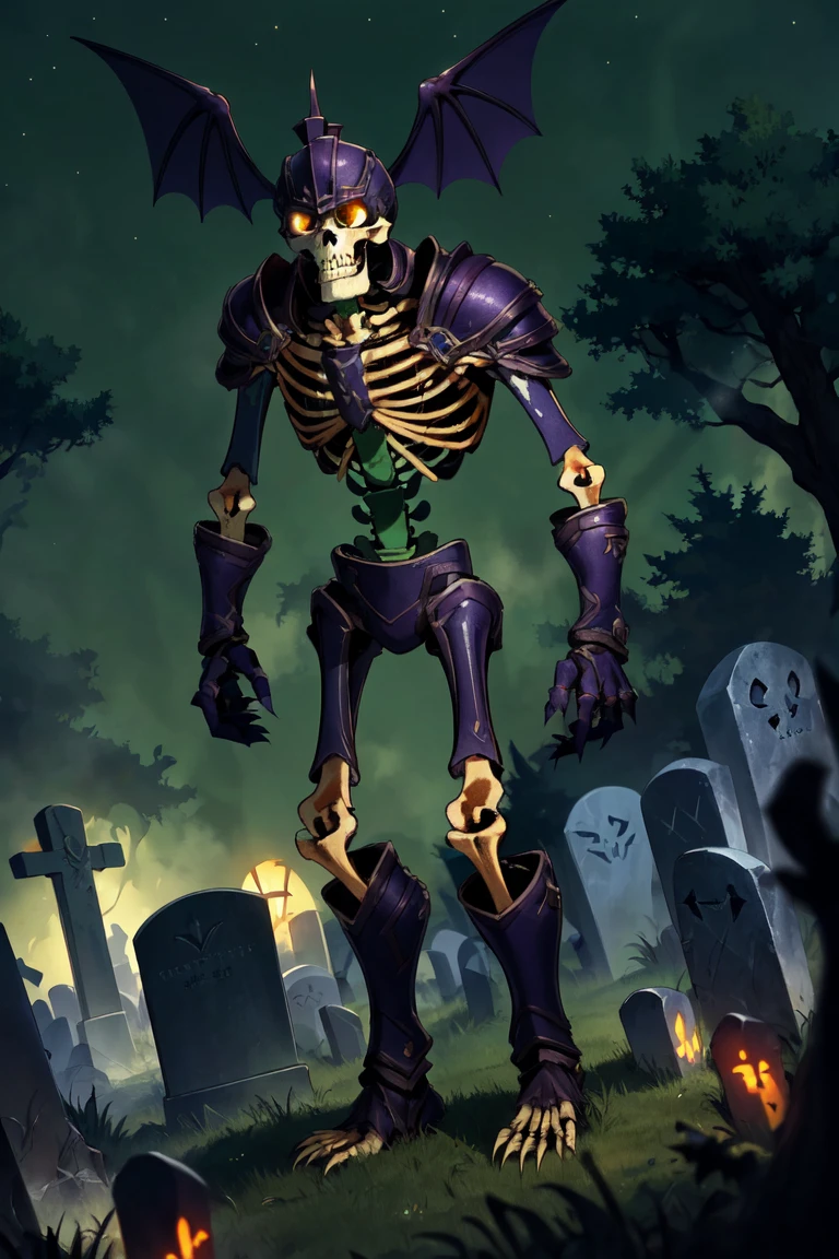 cartoon, undead, skeleton, blue armor, bones, helmet with small bat wings, simplicity and minimalism,graveyard, trees, night, green fog, green sky, <lora:armored_undead:0.07>, <lora:flux_dev_frostinglane_araminta_k:1.0>