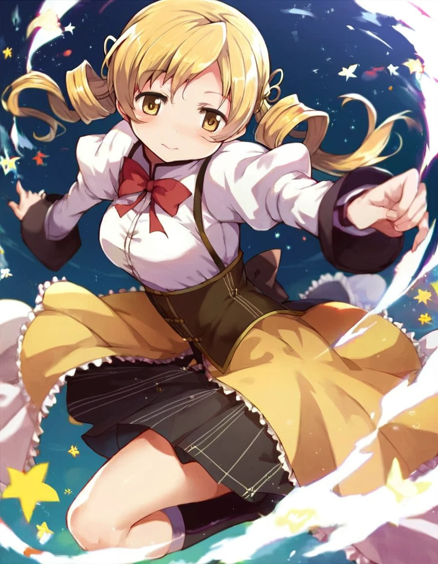 score_9, score_8_up, score_7_up, score_6_up, source_anime,  <lora:abutomato_style-pony:0.8> abutomato style, 1girl, tomoe_mami, mahou_shoujo_madoka_magica, 1girl, blonde_hair, yellow_eyes, dynamic pose,