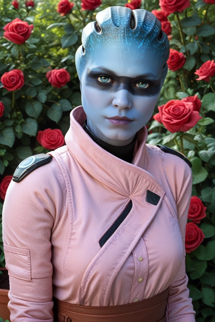 score_9, score_8_up, score_7_up,
<lora:MEAPeebee:0.8>
MEAPeebee, 1girl, blue skin, blue eyes, face paint, alien, looking at viewer, rose garden, gardening, floral background