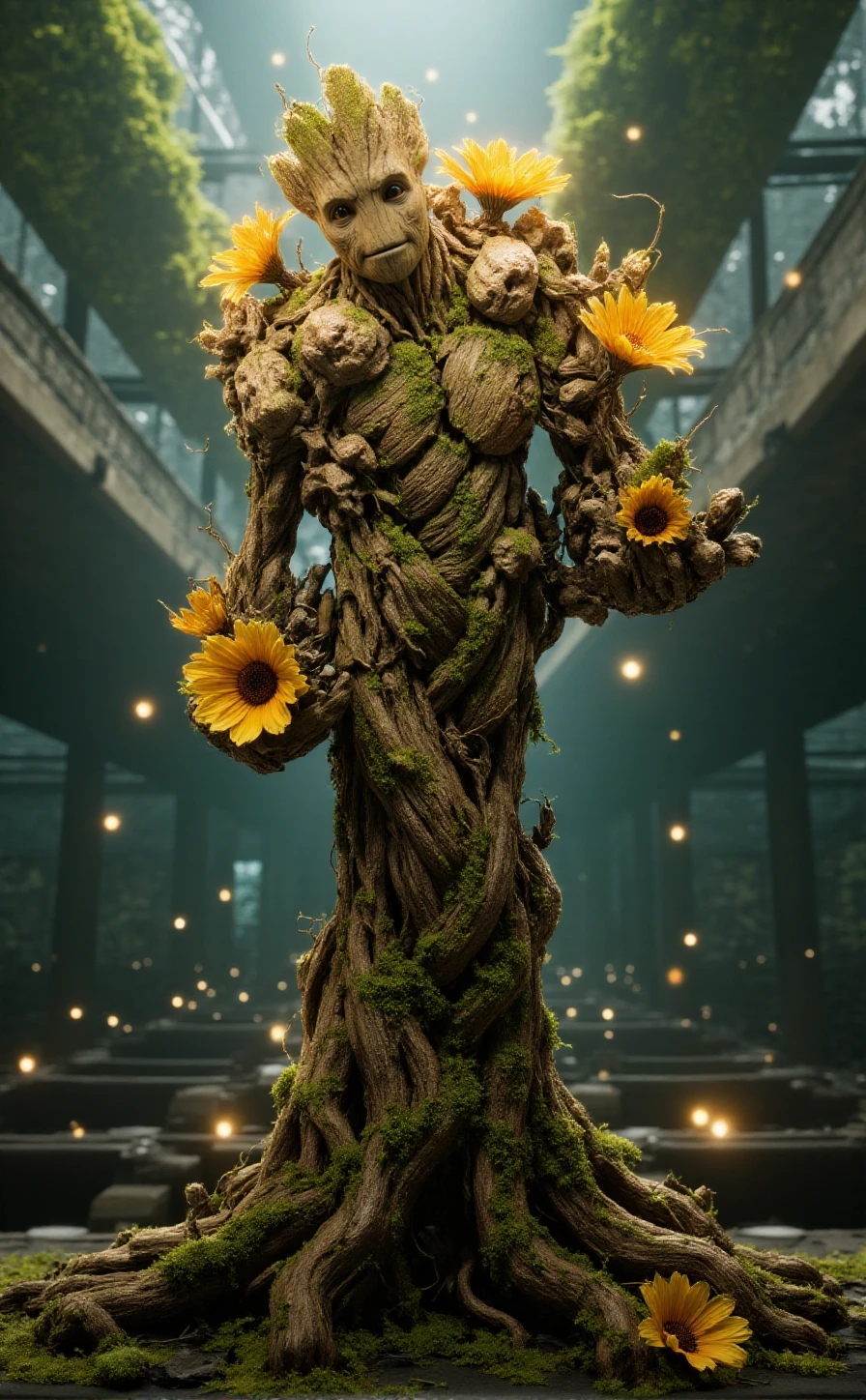 Adult Groot is a flowering tree in a forest <lora:Groot:0.9>