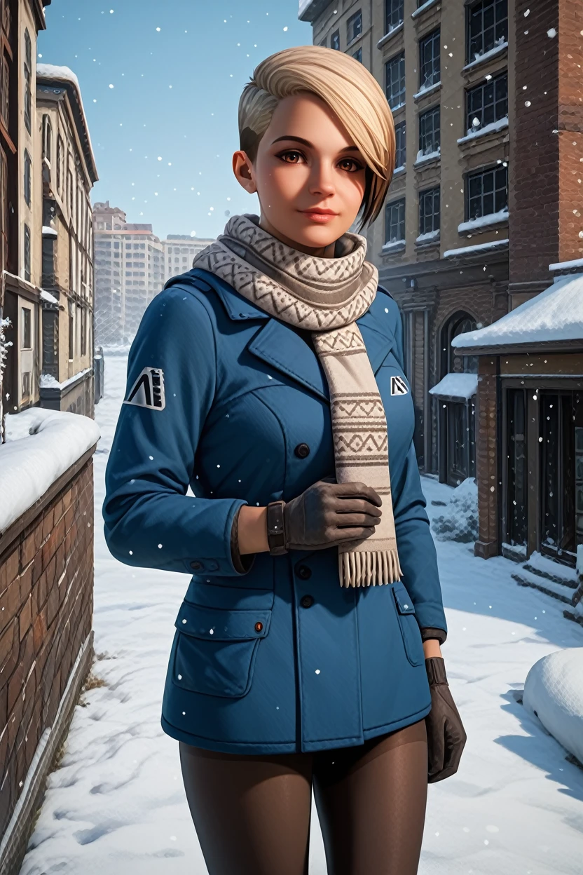 score_9, score_8_up, score_7_up,
<lora:MEACora:0.8>
MEACora, 1girl, blonde hair, multicolored hair, brown eyes, short hair, looking at viewer, winter clothes, scarf, gloves, black pantyhose, snow, outdoors, city, standing, cowboy shot