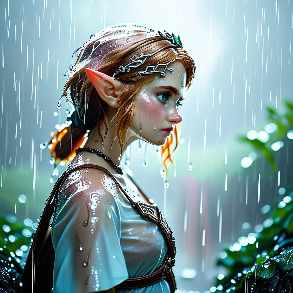 score_9, score_8_up, score_7_up Princess Zelda in the rain