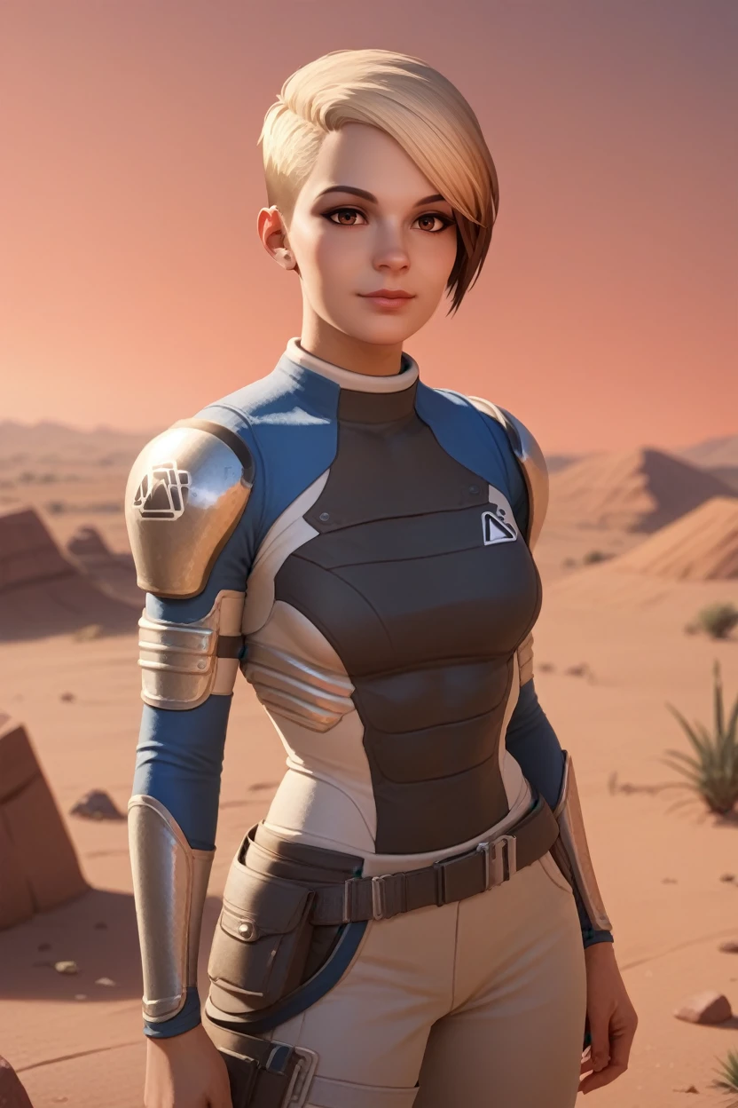 score_9, score_8_up, score_7_up,
<lora:MEACora:0.8>
MEACora, 1girl, blonde hair, multicolored hair, brown eyes, short hair, looking at viewer, stands beneath a blood-red sky in a moonlit desert