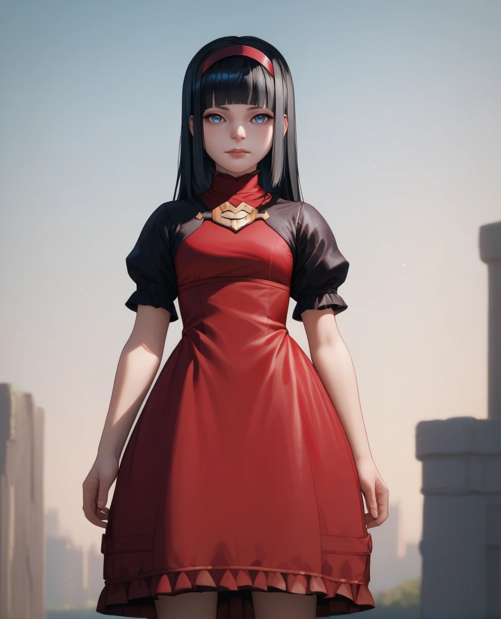 score_9,score_8_up,
n2rdgxl,blue eyes,black hair,blunt bangs,
red dress,puffy sleeves,red hairband,  
looking at viewer,
standing,solo,
dawn,<lora:N2RedGxl:1>,