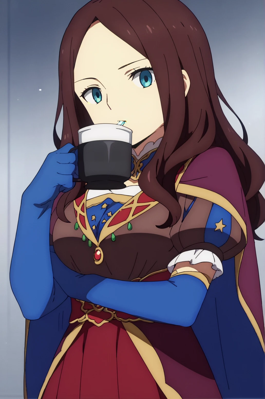 score_9, score_8_up, score_7_up,anime_source, source_anime, best background, detailed background, anime screencap,  Leonardo Da Vinci, Main Outfit, dynamic angle, dynamic camera, cup, drinking, mug, indoors, solo, cowboy shot,  <lora:JN_Leonardo_Da_Vinci:0.8>