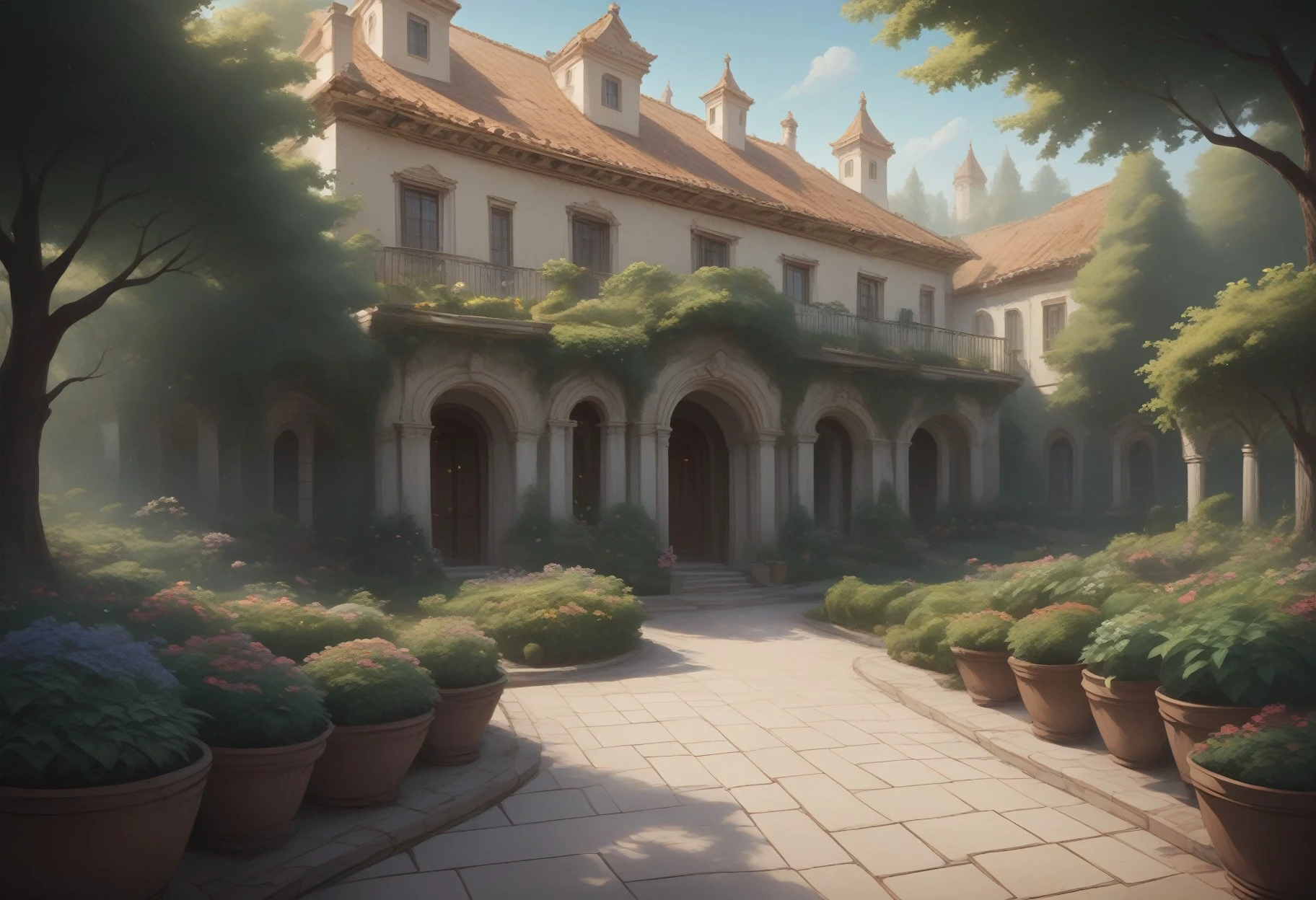 no people, medmansion, garden, tree, plants, clutter, depth of field, score_9, score_8_up, score_7_up, score_6_up, <lora:Medmansion-10:1>