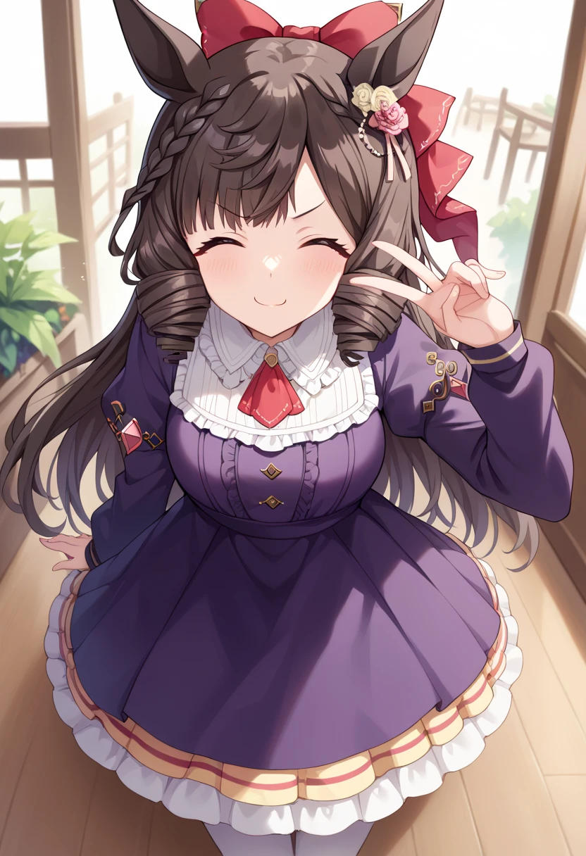 score_9, score_8_up, score_7_up, best quality, masterpiece, source_anime, zPDXL3, BREAK, <lora:daiichi_ruby_umamusume:1> ,daiichi_ruby_(umamusume), daiichi_ruby_(casual)_(umamusume), from above, Posing as if caught mid-sneeze, doyagao, proud, happy, smug, ^ ^, v-shaped eyebrows, = =, closed eyes,, at a cafe,,