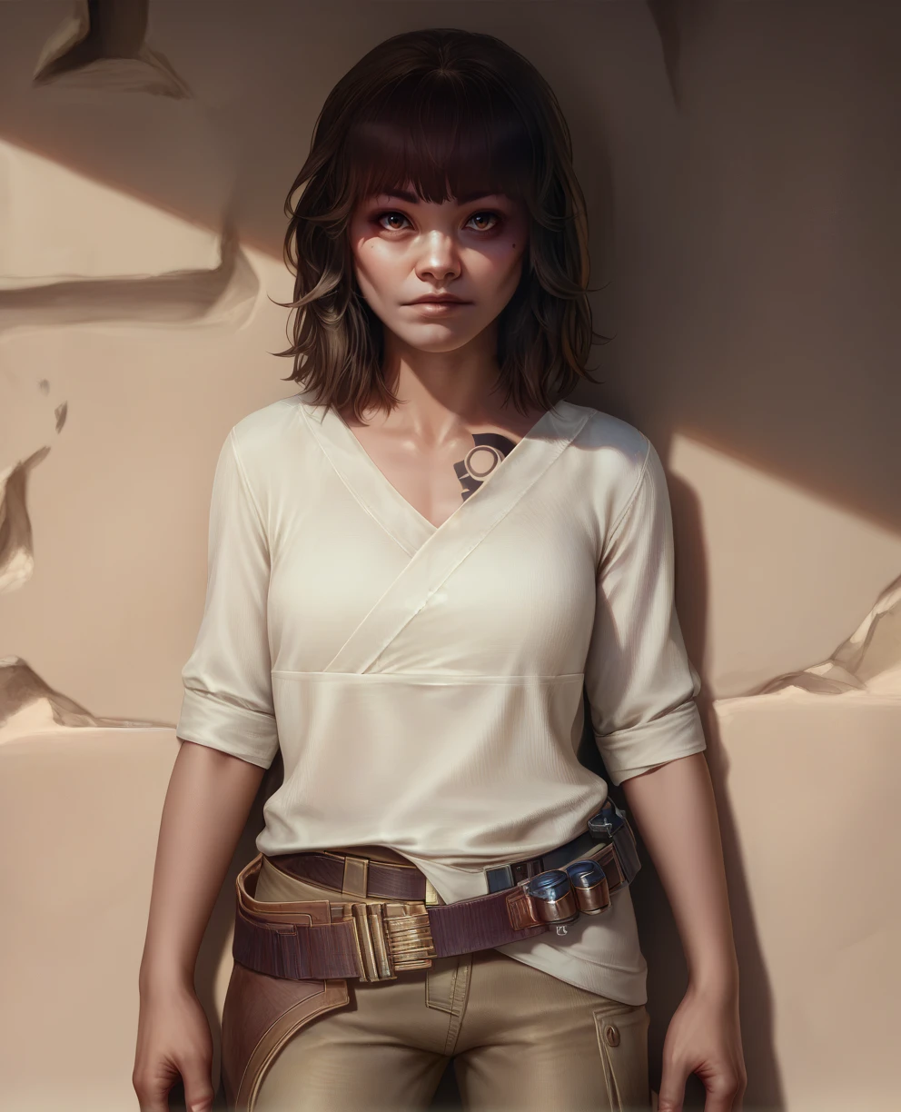 score_9,score_8_up,score_7_up,score_6_up,
kayxl,brown hair,brown eyes,bangs,medium hair,
white shirt,belt,pants,looking at viewer,
standing,looking at viewer,solo.,
desert,dawn,<lora:KaySWOxl-125TH:1>,