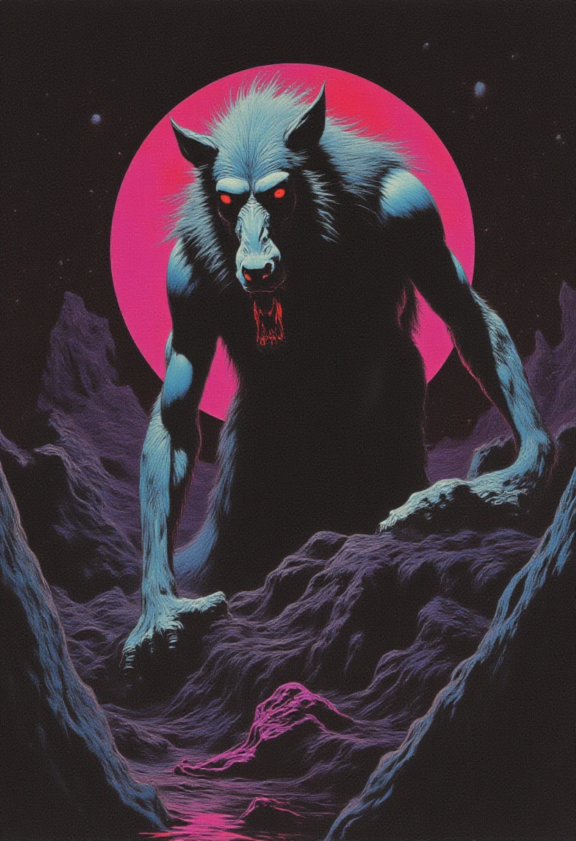 DNdGr41nyB0yz style, fantasy illustration of a werewolf