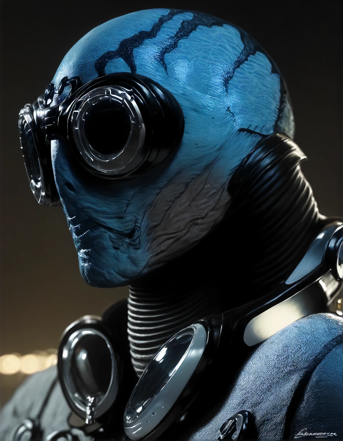 Make him a cruel and terrifying cyborg man