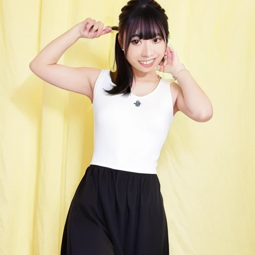 (Masterpiece, Realistic, Ultra High Definition, Best Quality: 1.2), 1girl, Solo, Young, No Makeup, (Black Hair), Smile, Japan Idol, Singing on Stage, Holding a Microphone in Hand, Uniform, Sailor Suit, Armpits, Thighs, (Akina Nakamori), Photorealistic, On Stage, Stage Lighting, Live Venue, Stage Spotlight, Lights Version, (pureerosface_ v1:0.8)