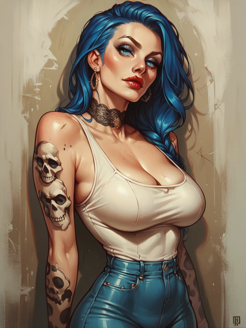 score_9, score_8_up, score_7_up, score_6_up, score_5_up,  <lora:CalaveraPXLP:0.6> calavera, 1girl, curvy, looking at viewer, blue eyes, blue hair,