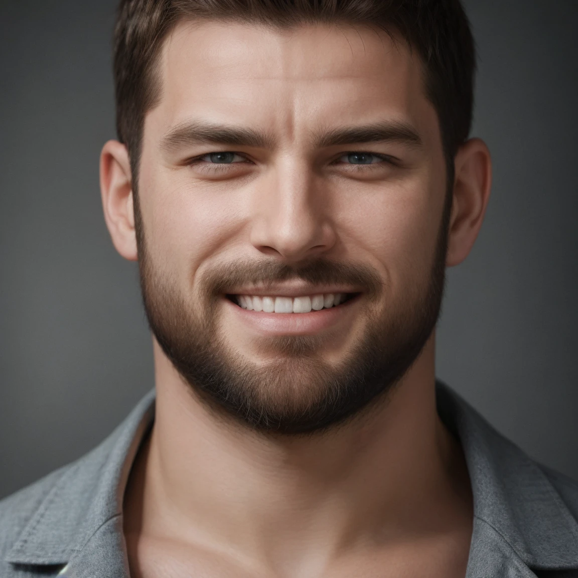 smile, ChrisRedfieldGSGI, male, 1boy, male focus, muscular,masterpiece, high details, high quality, (realistic:1.1), ultra quality, highly detailed, ultra HD,  <lora:ChrisRedfieldGSGI:0.44>