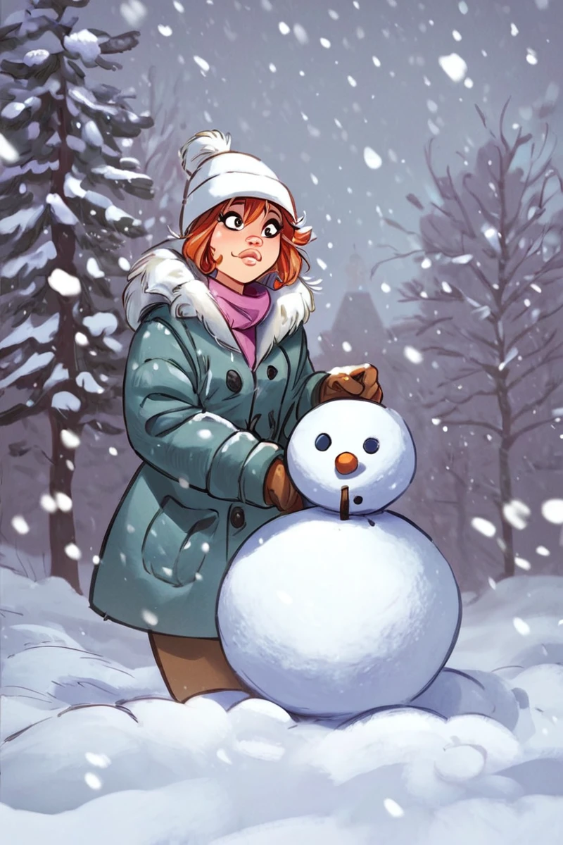 score_9, score_8_up, score_7_up, PedroPerez,
1girl, winter coat, snowman, outside, snowfall,
masterpiece, best quality,  <lora:PedroPerezStyle-Pony-PDXL:0.7>