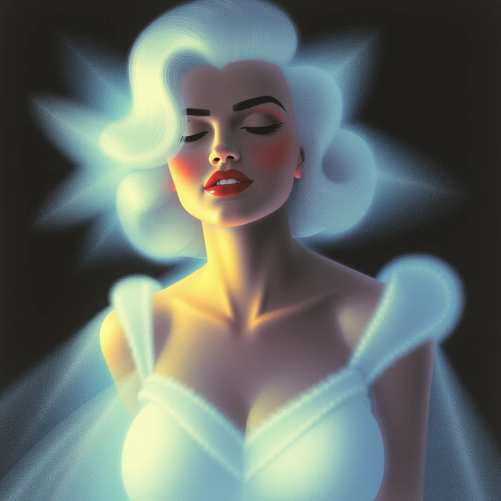 an ethereal image of Marilyn Monroe in the style of AETHR