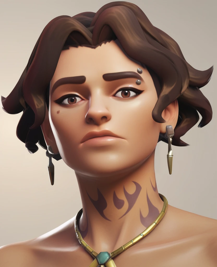 score_9, score_8_up, score_7_up, score_6_up, score_5_up, score_4_up, realistic,  ballroom, <lora:Venture_Overwatch:0.8>, venchurro1, 1girl, eyebrow piercing, neck tattoo, wavy hair, short hair, brown hair, brown hair, chipped tooth, strapless,  evening gown, white elbow gloves, bare shoulders, petite, looking at viewer, expressionless,  portrait, hands on own hips,