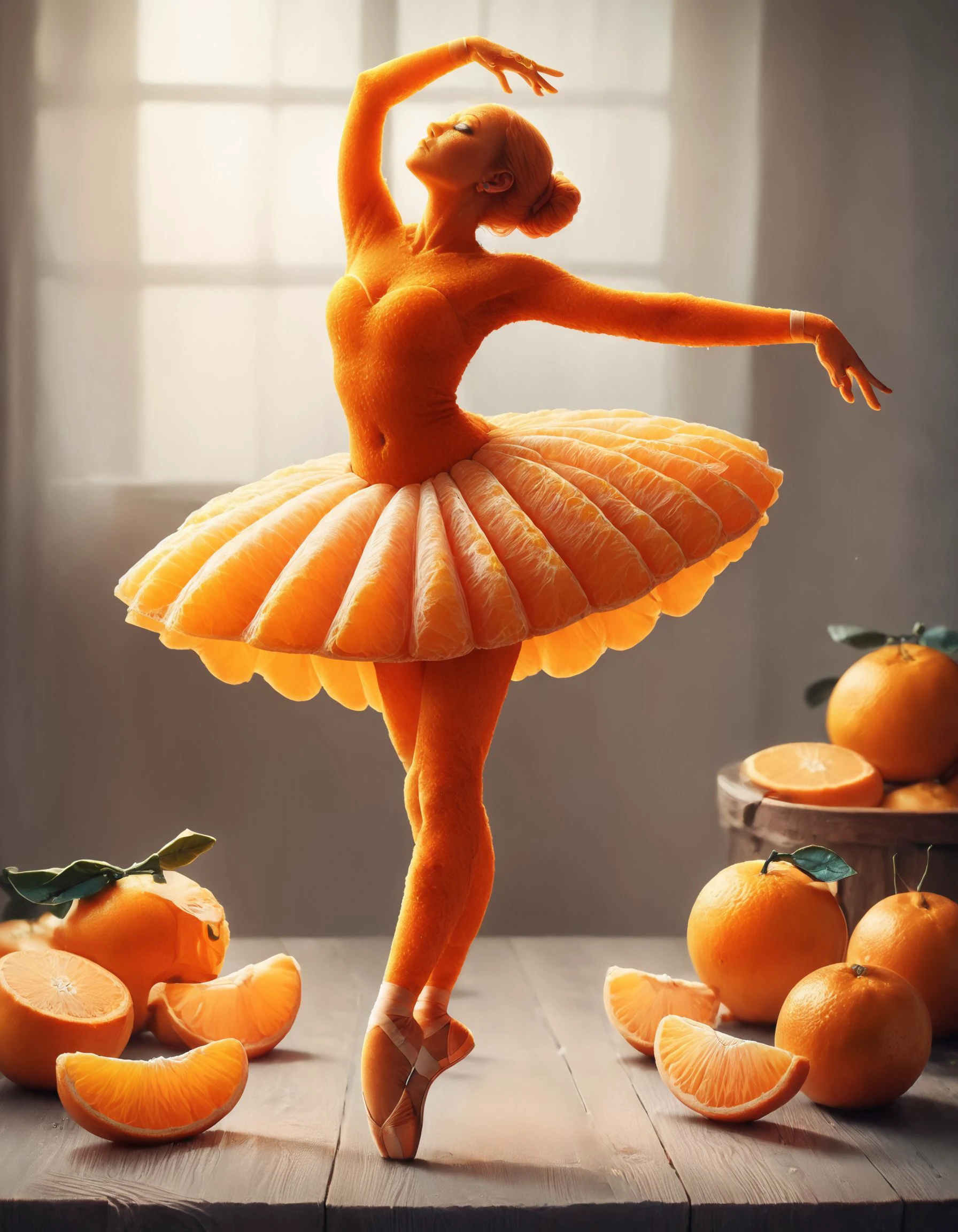 score_9, score_8_up, score_7_up, score_6_up, score_5_up,
photo of a ballerina, her clothing is made out of tangerine, oranges, tangerines
 <lora:Tangerine:1>