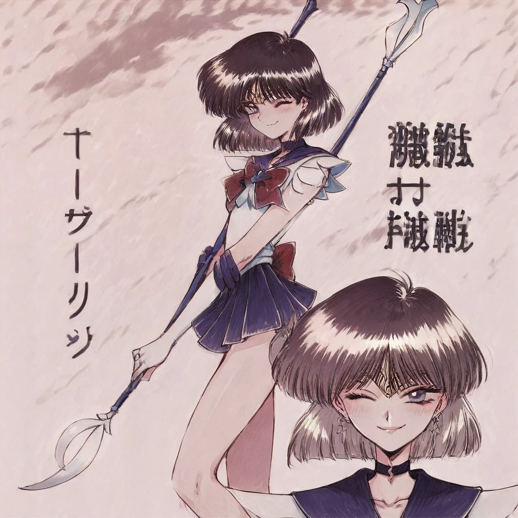 Sailor Saturn black dog art style V1