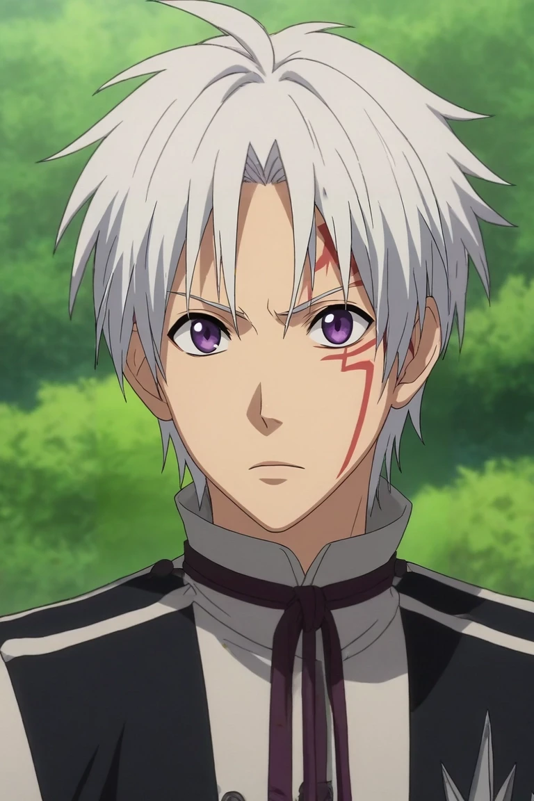 score_9, score_8_up, score_7_up, , rating_safe, intricate details, anime screencap, anime coloring, , , depth of field, 1boy, solo, male focus, <lora:allen_walker_pony:0.94>, allen_walker, white hair, purple eyes, short hair, , facial mark, hallow, , , <lora:sdxl_lightning_8step_lora:1>