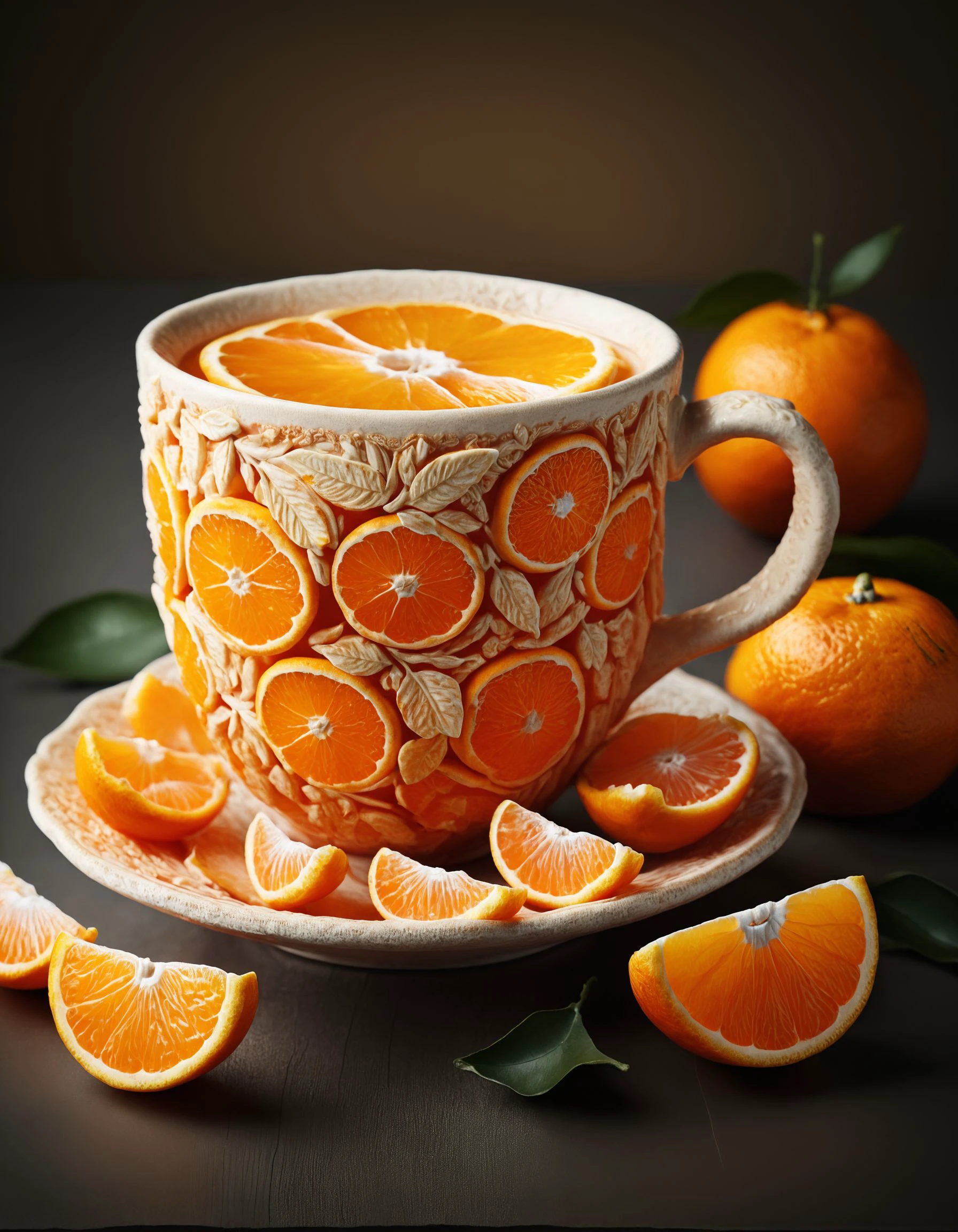 photo of a cup, made out of tangerine, oranges, tangerines <lora:Tangerine:1>