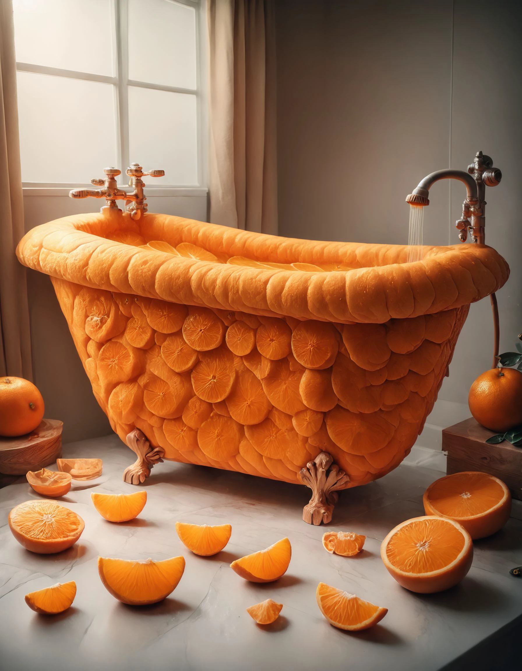 score_9, score_8_up, score_7_up, score_6_up, score_5_up,
photo of a bathtub, the bathtub is made out of tangerine, oranges, tangerines
 <lora:Tangerine:1>