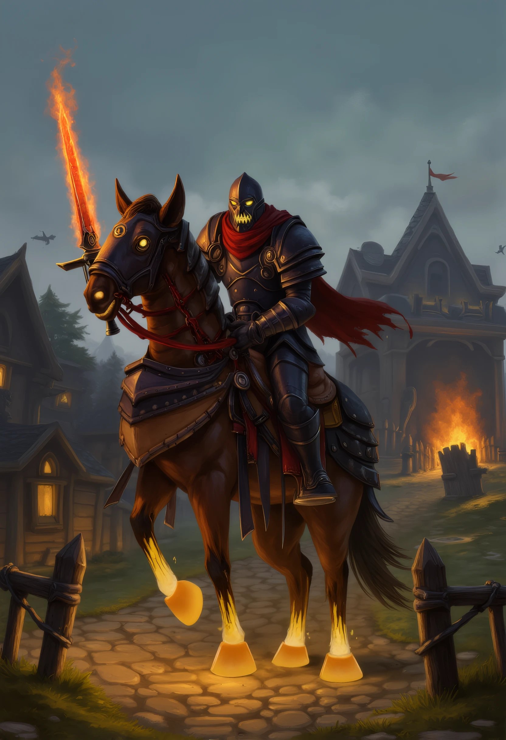 wow_headlesshorseman, attacking a village