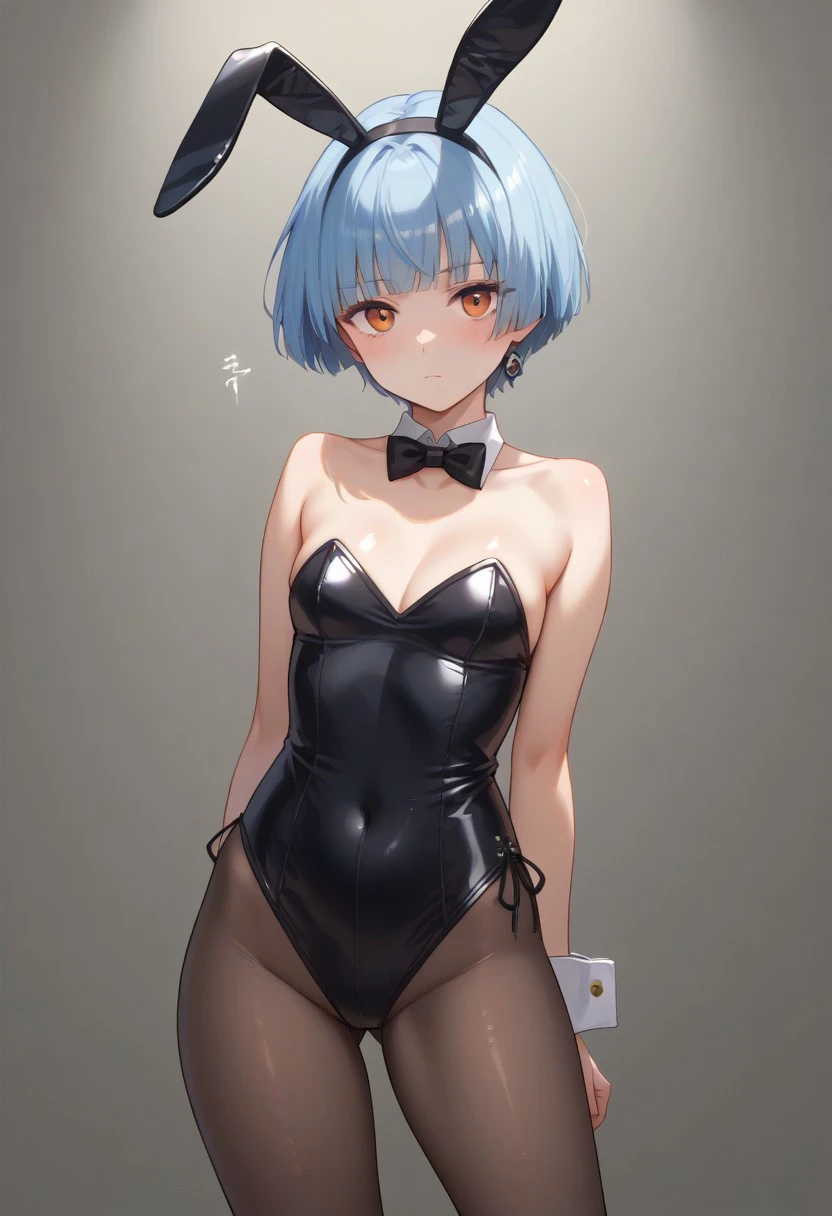 score_9, score_8_up, score_7_up, source_anime, BREAK bunnysuit, standing, looking at viewer, blush, expressionless, shiny skin,