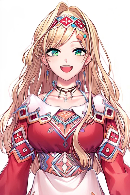 score_9_up,score_8_up,score_7_up, source_anime, white background, 1girl,
<lora:Layla_XL:1> blonde hair, open mouth, long hair, jewelry, hairband, earrings, necklace, dress, green eyes, large breasts, head tilt, smile, closed mouth