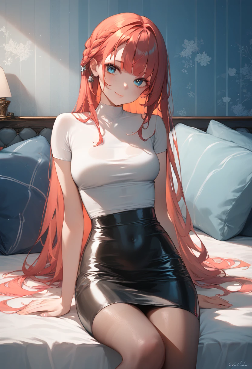 (score_7_up:1)(score_8_up:1)(score_9:1.2),
(source_anime:0.5), (perfect anatomy) 
(best quality), (masterpiece), uncensored, (detailed character line) 
(Vtuber)

(detailed background of lovers bedroom with moody lights)
(detailed bed)

(1girl)

(cute face)

(tight clothes:1.3)
(tight shirt)
(tight skirt)

(medium breasts)