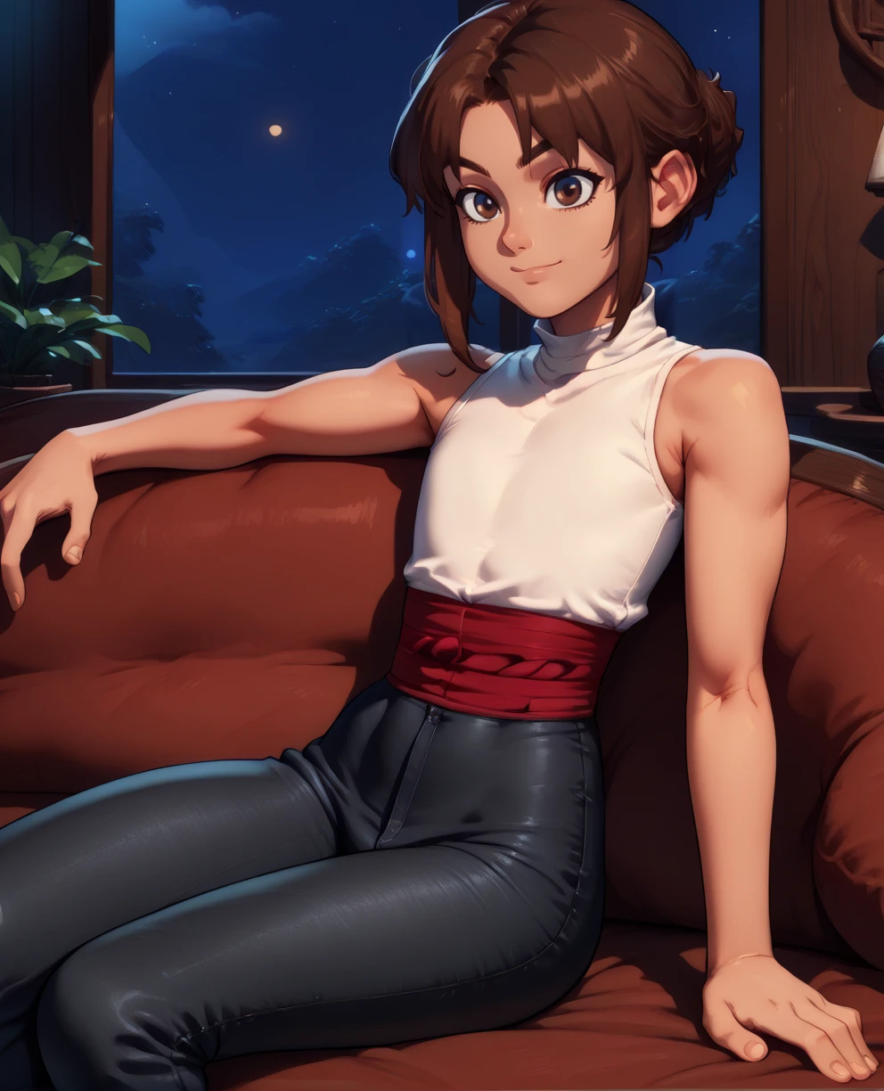 score_9,score_8_up,
Toanxl,brown hair,brown eyes,flat chest,light smile,
black jeans,white shirt,sleeveless,red waist,skin tight,night,
solo,indoors,wood,sitting,lounging,fantasy,
<lora:ToanXL>,