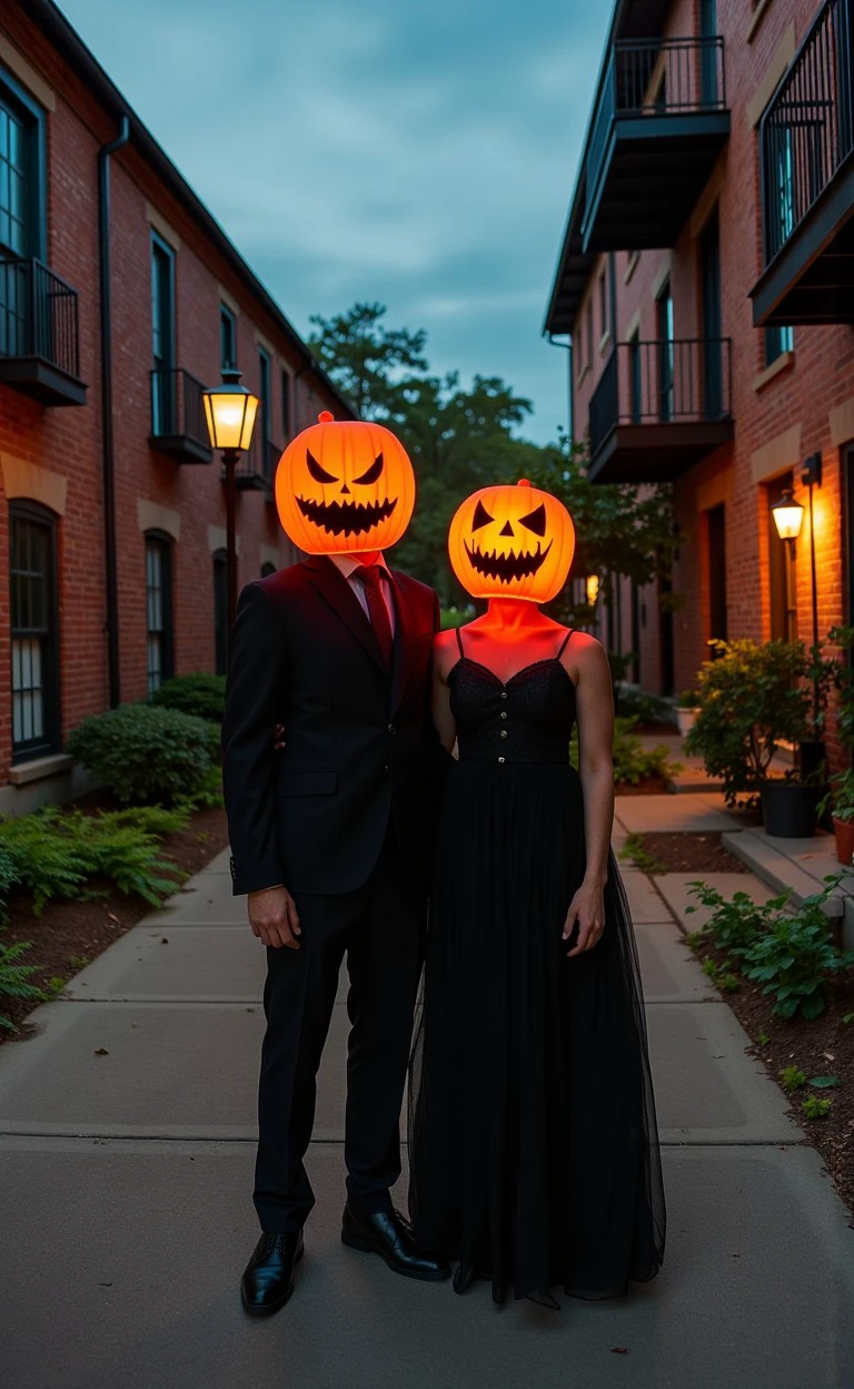 pampkihad couple, Tempera Painting, dark Historic downtown and brick buildings
<lora:halloween_s01_pumpkin_head_pampkihad:1>