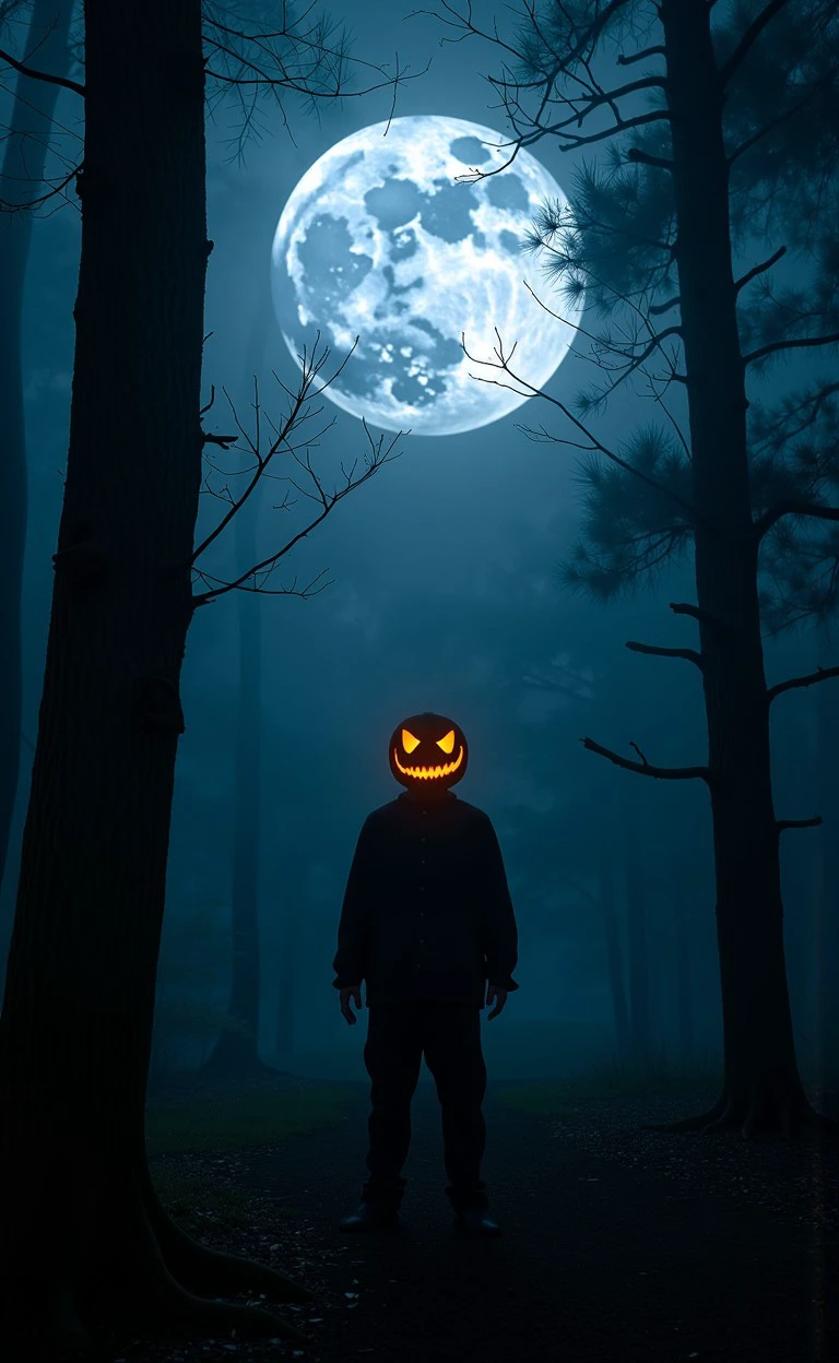 pampkihad man, vray tracing, dangerous Moonlit forest clearing and ethereal glow
<lora:halloween_s01_pumpkin_head_pampkihad:1>