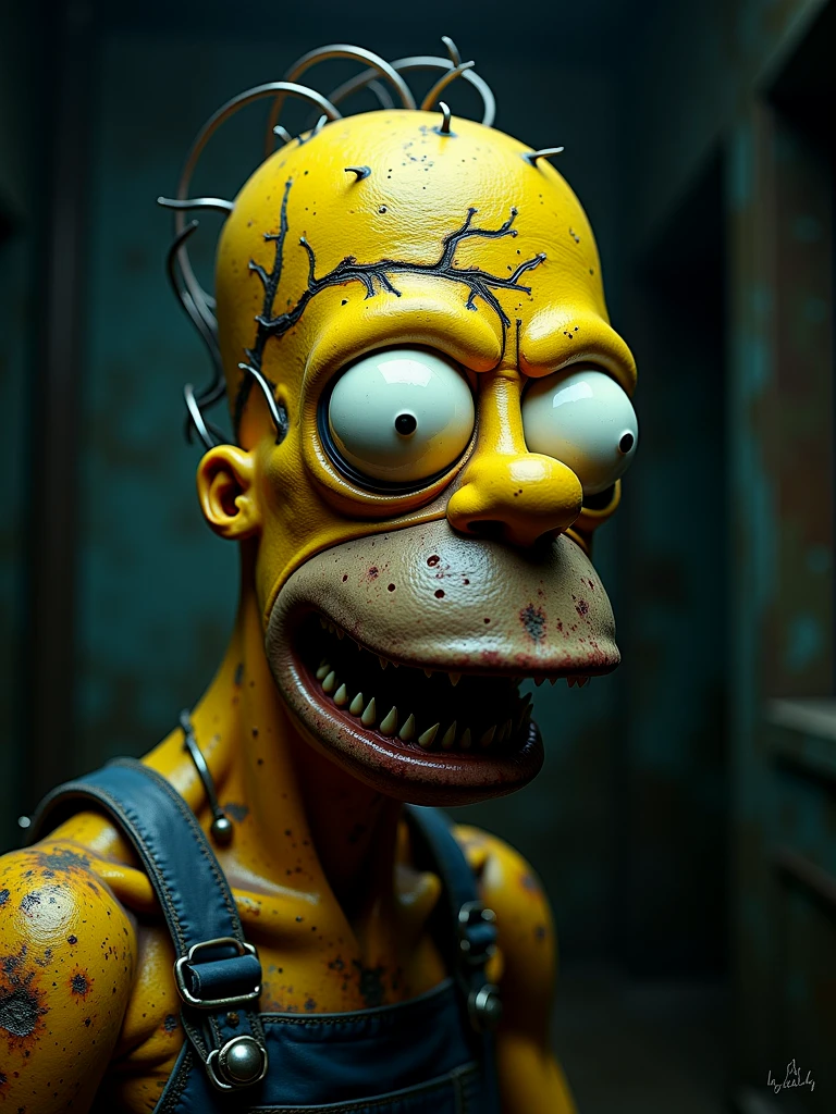 Hideous Homer Simpson.

Dark, atmospheric, moody.

frghtnghtCE style