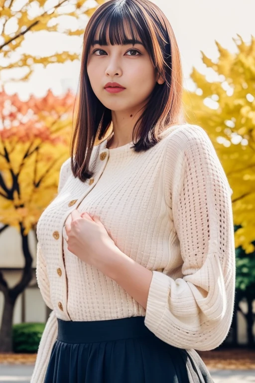 1girl,,(RAW photo, best quality), (realistic, photo-realistic:1.4), masterpiece, an extremely delicate and beautiful, extremely detailed, 2k wallpaper, Amazing, finely detail, extremely detailed CG unity 8k wallpaper, ultra-detailed, highres, soft light, beautiful detailed girl, extremely detailed eyes and face, beautiful detailed nose, beautiful detailed eyes,cinematic lighting,perfect anatomy,
(at a park), (autumn scenery),(golden gingko leaves in the background), Tokyo university, (bokeh)
(wearing blouse and jacket) (long skirt)
(various angles)
<lora:sashidemariaV2_lora:0.8>