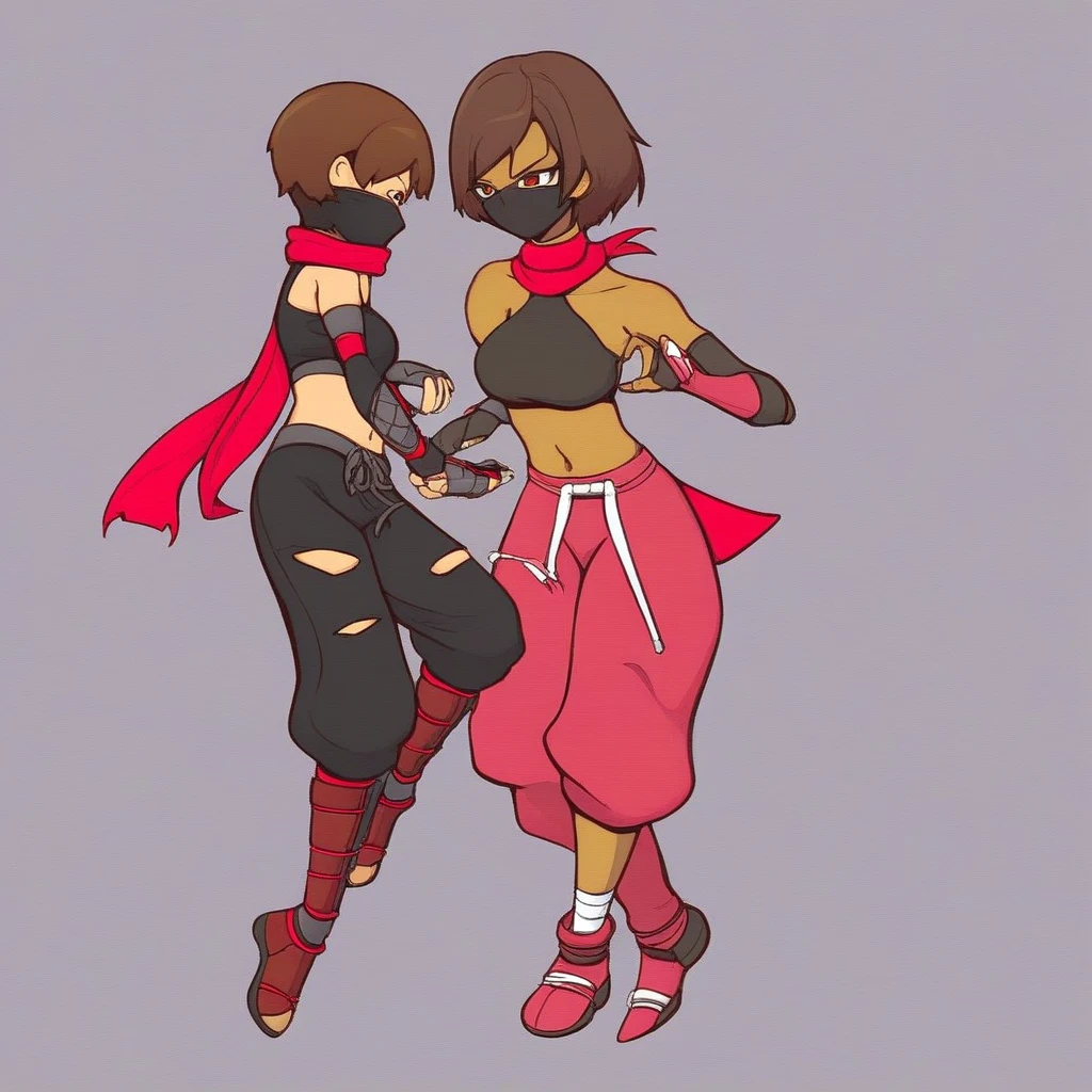 Full body image, Black skin elf female and elf male, shining red, street clothing, Black and red background, sexy face, sexy pose, against on wall, manhwa manga style hand drawing, Japanese writing on the edges, written Shangri-La