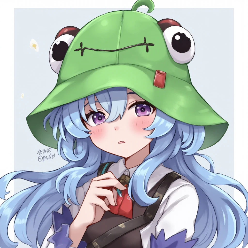 ganyu_\(genshin_impact\) wearing a froggy hat <lora:Froggy_Hat:1> <lora:ganyu:1>