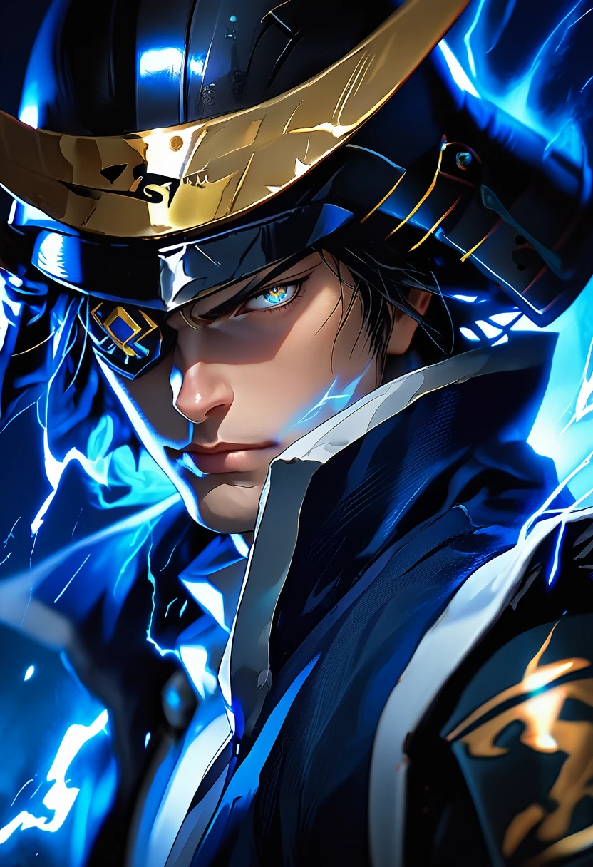 source_anime, score_9, score_8_up, score_7_up, (masterpiece:1.2), (best quality:1.3), 1boy, <lora:Masamune_Date_Sengoku_Basara:0.8> mdate_sgbs, eyepatch, portrait, helmet, facing viewer, blue aura, angry expression, low-key lighting, lo-fi, glow, dynamic cinematic lighting, ray_tracing, global illumination <lora:Anime Style (Vauxz) PONY:0.8>