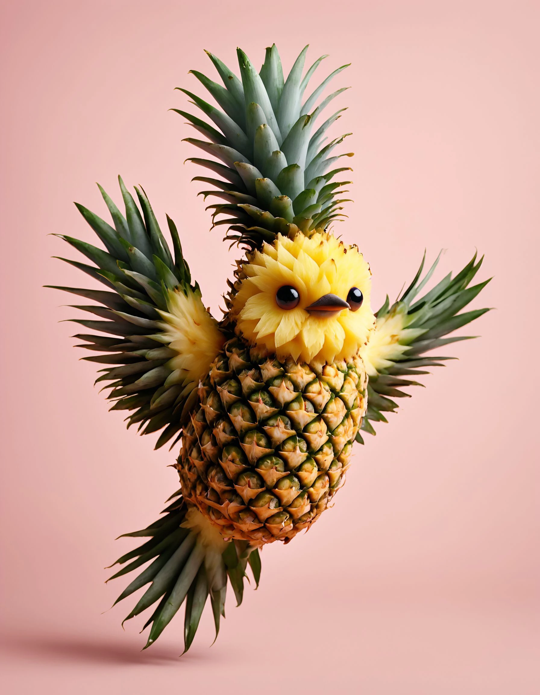 photo of a cute bird, made out of pineapples flying
<lora:Pineapple_World_Morph:0.7>