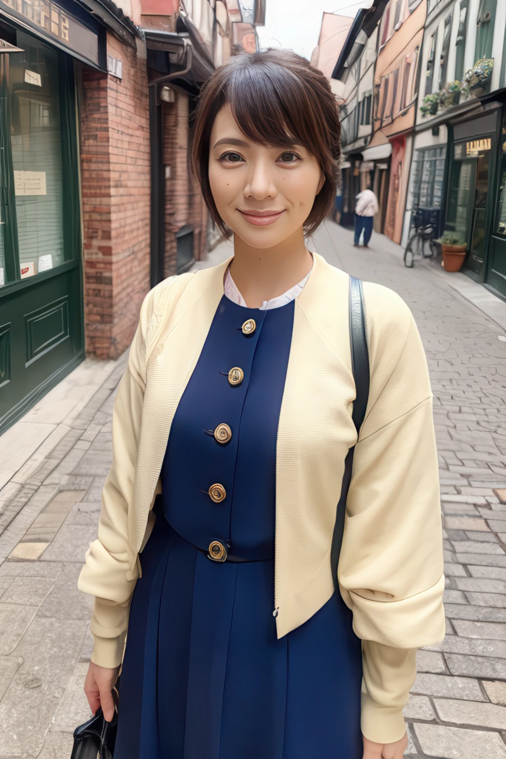 (RAW photo, best quality), (realistic, photo-realistic:1.30),girly,solo,1girl,detailed eyes,hair decoration,trendy expression,jacket,top,pants,(style:1.5),outdoors,mall,clothes,detailed background,(blue and orange tone impression:1.3), soft lighting,gorgeous light and shadow ,stunning environment, hyperdetailed, (aestheticism), ethereal, golden hour,  <lora:luohuijuan:0.8>