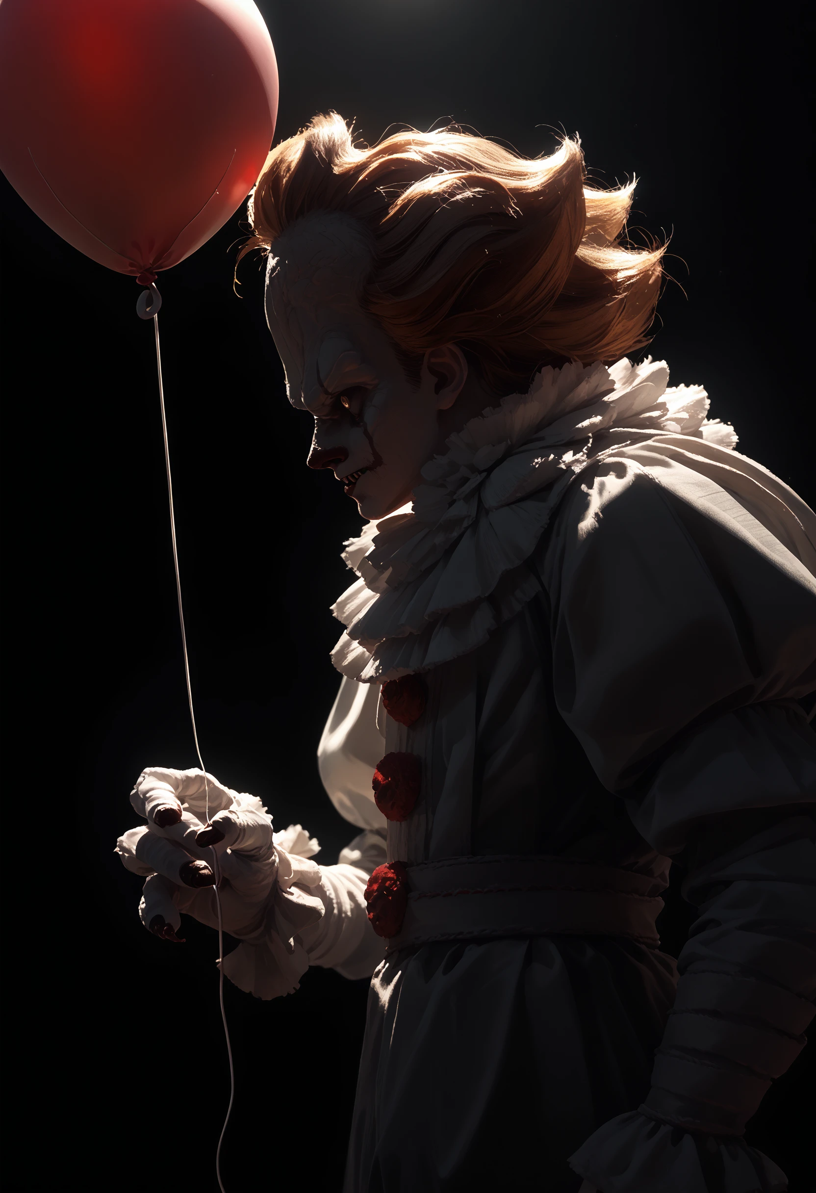 score_9, score_8_up, score_7_up, score_6_up, 1boy, monster, solo,
profile, backlighting, dark background, dim lighting, 
holding balloon,
<lora:pennywise_v0.6-pony:1>
<lora:dark_v1.9-pony:1>