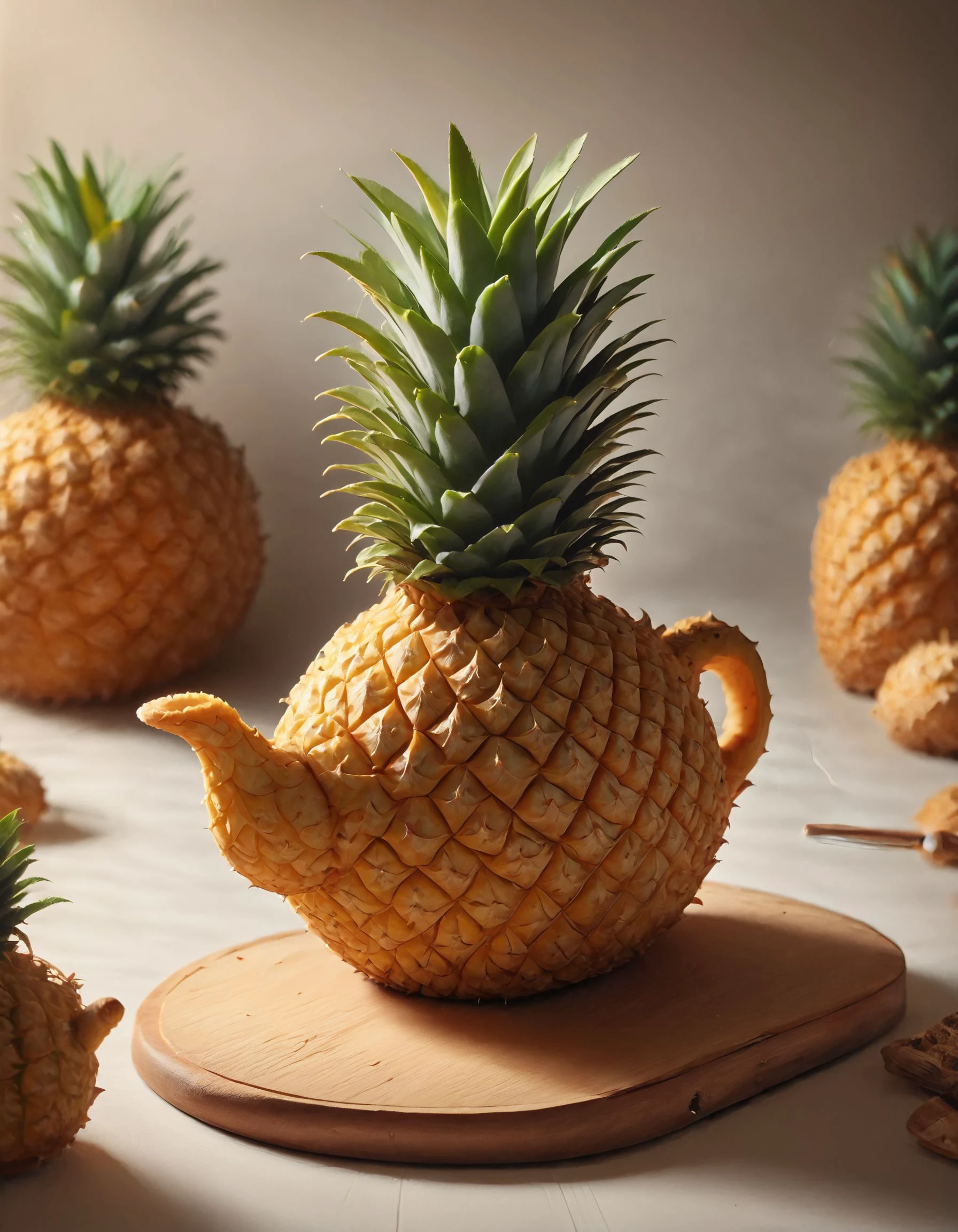 score_9, score_8_up, score_7_up, score_6_up, score_5_up,
photo of a teapot, made out of pineapple <lora:Pineapple_World_Morph:1>