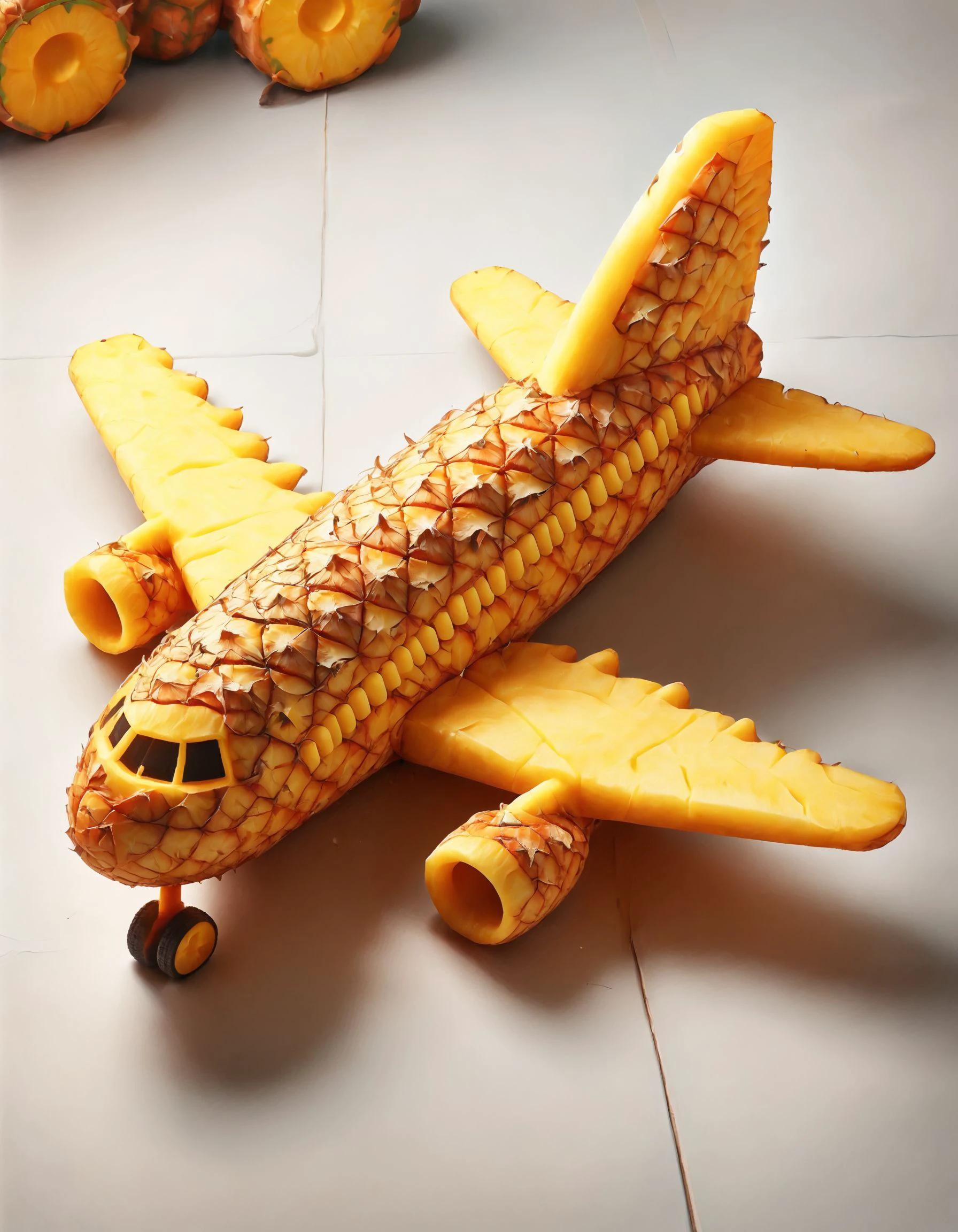 score_9, score_8_up, score_7_up, score_6_up, score_5_up,
photo of a plane, made out of pineapple <lora:Pineapple_World_Morph:1>